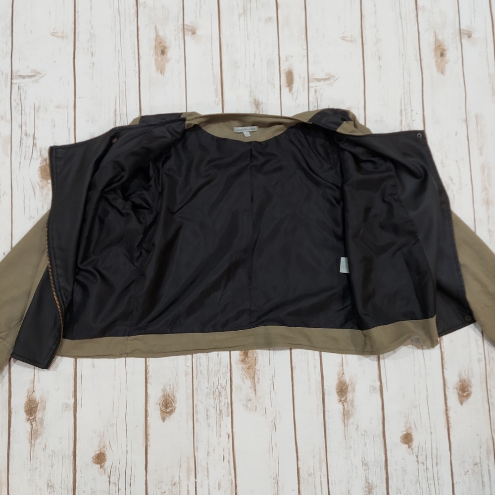 Charlotte Russe Olive And Black Faux Leather Moto Jacket Women's S - Picture 7 of 16